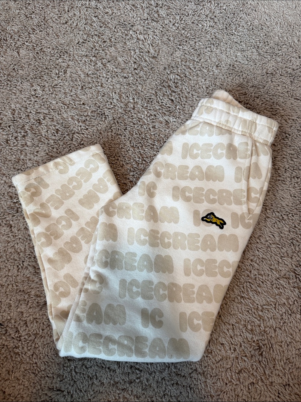 Kids Cream 'Icecream' Print Jogger Bottoms